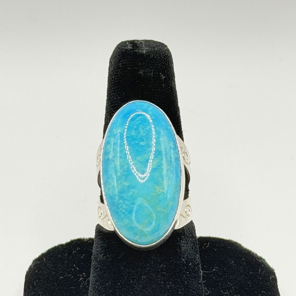DTR Sleeping Beauty Turquoise Ring Size 8 925 Sterling Silver 12.15g